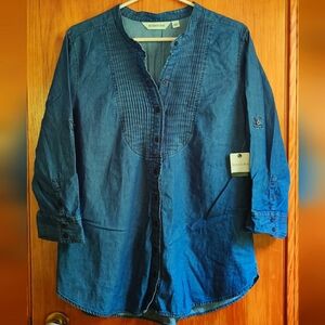 St. John's Bay Button Down Blouse NWT